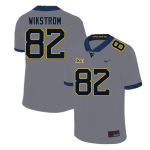 Men's West Virginia Mountaineers NCAA #82 Victor Wikstrom Gray Authentic Nike Stitched College Football Jersey MX15H60UF